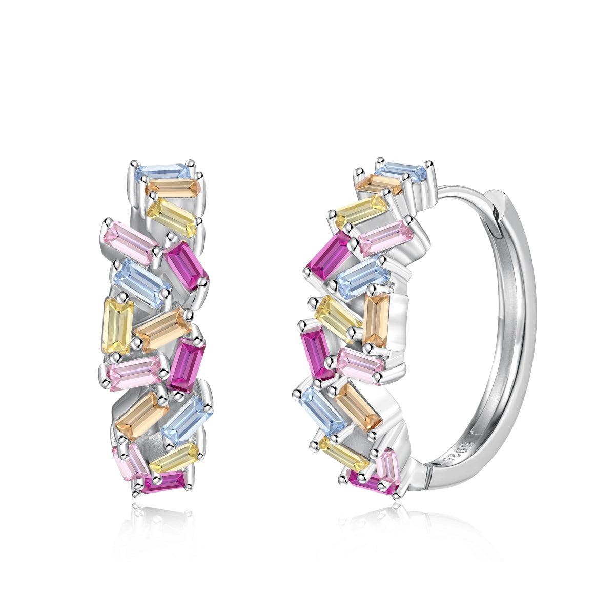 [Tonmkive Jewelry]Dazzling Colorful Emerald Cut Daily Earrings