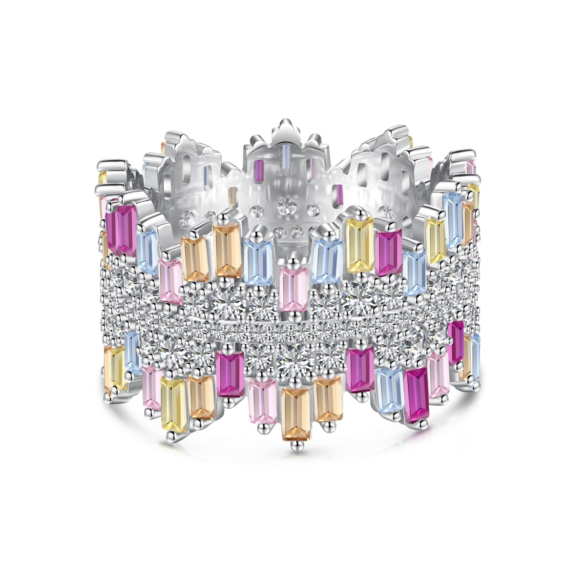 [Tonmkive Jewelry]Luxurious Colorful Radiant Cut Daily Ring