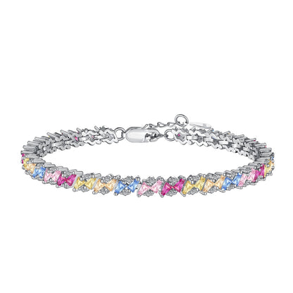 [Tonmkive Jewelry]Ornate Sparkling Multi Cut Party Bracelet