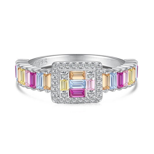 [Tonmkive Jewelry]Exquisite Colorful Radiant Cut Party Ring