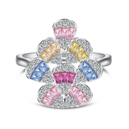[Tonmkive Jewelry]Sparkling Colorful Water Drop Shape Daily Ring