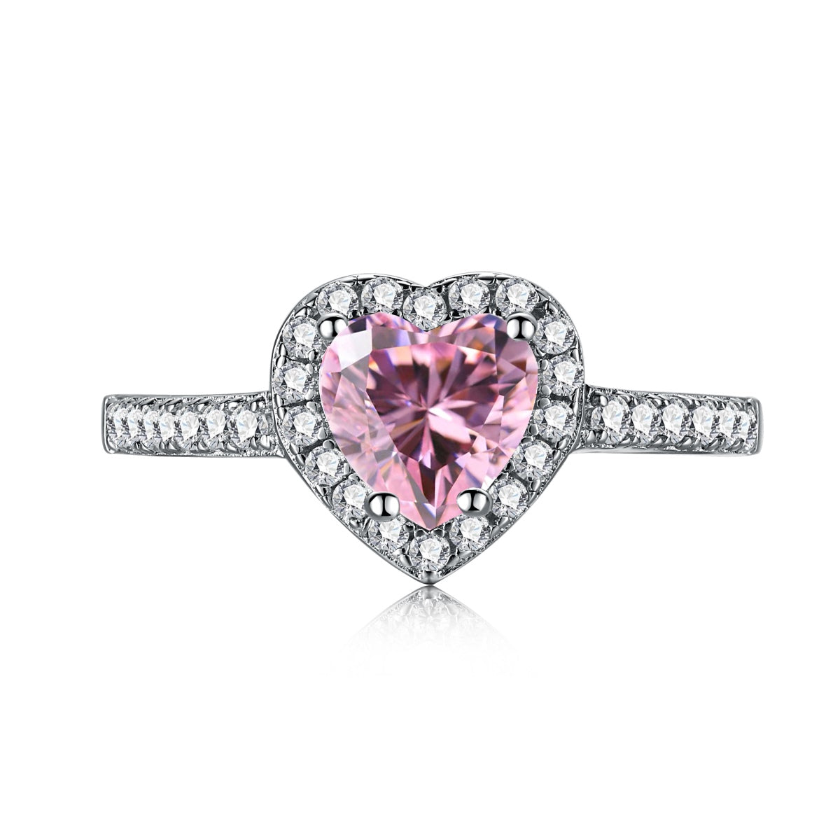 [Tonmkive Jewelry]Eternity Splashy Romantic Heart Shape Lover Ring