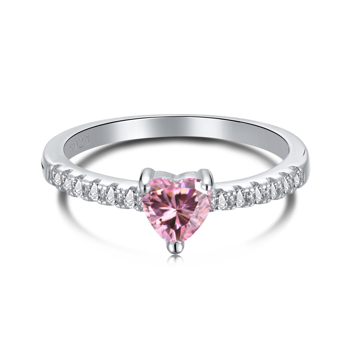 [Tonmkive Jewelry]0.5 Carat CaratEternity Charming Heart Shape Lover Ring