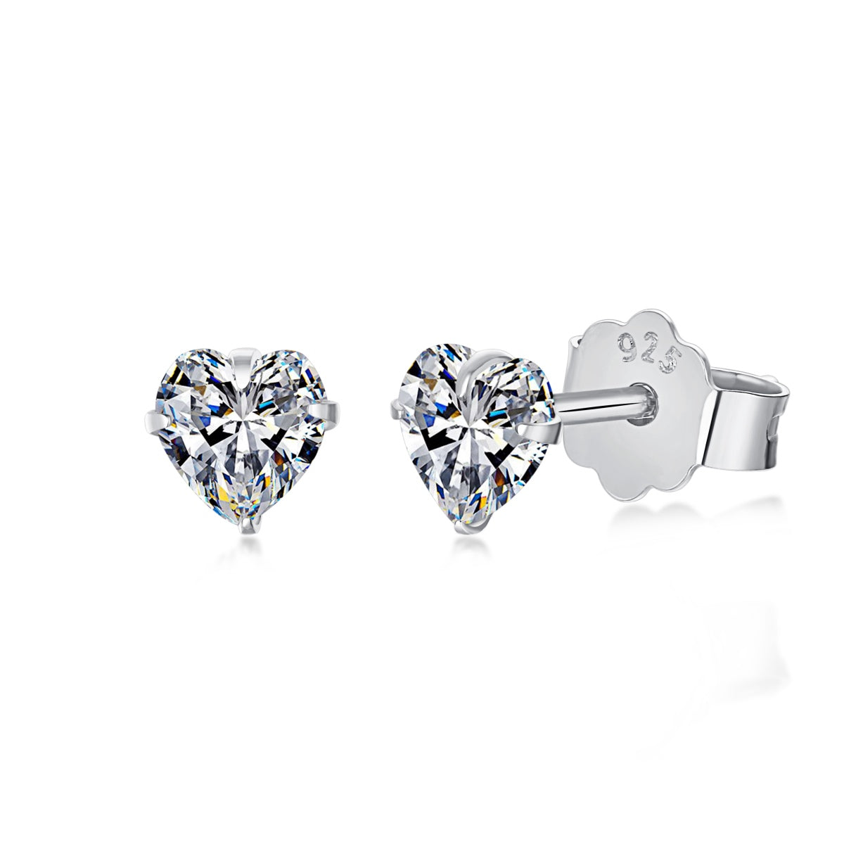 [Tonmkive Jewelry]Sparkling Heart Shaped Simple Earrings