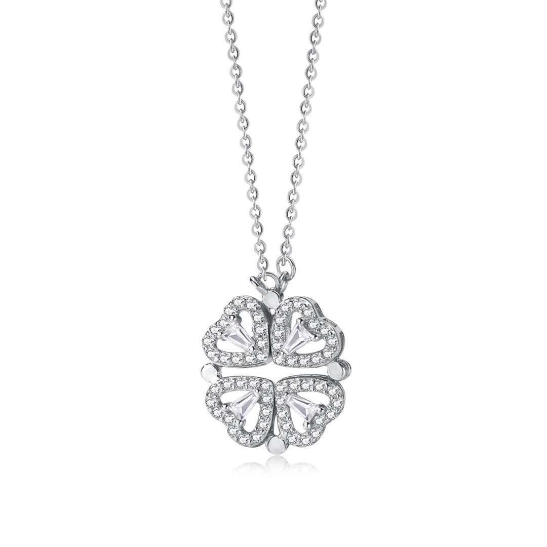 [Tonmkive Jewelry]Ornate Heart Cut Flower Shape Necklace