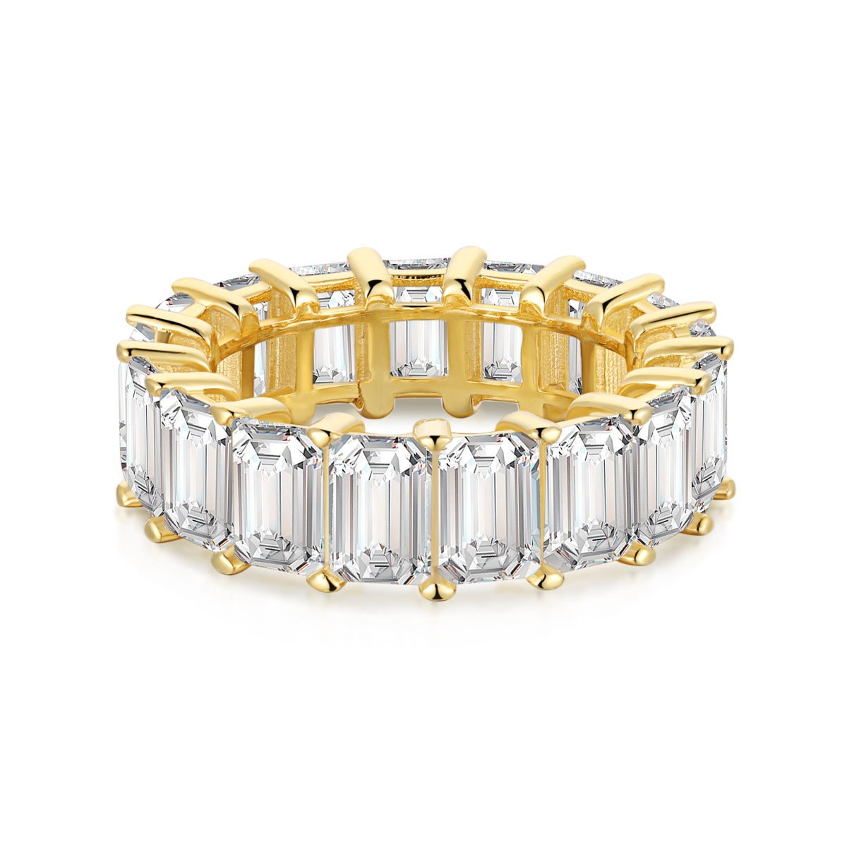 [Tonmkive Jewelry]0.75 Carat Elegant Emerald Cut Tennis Ring