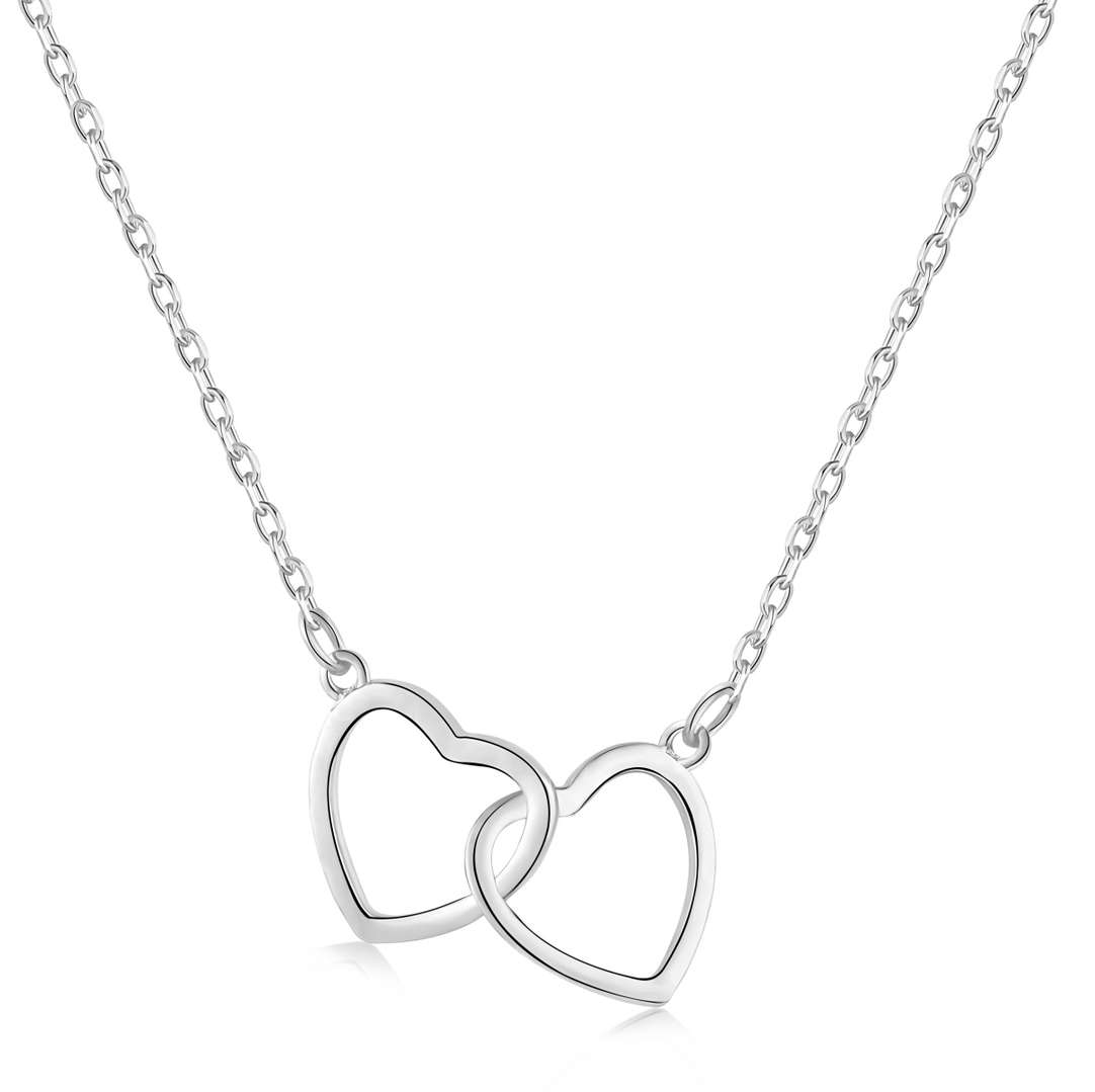 [Tonmkive Jewelry]Sterling Silver Love Double Ring Necklace