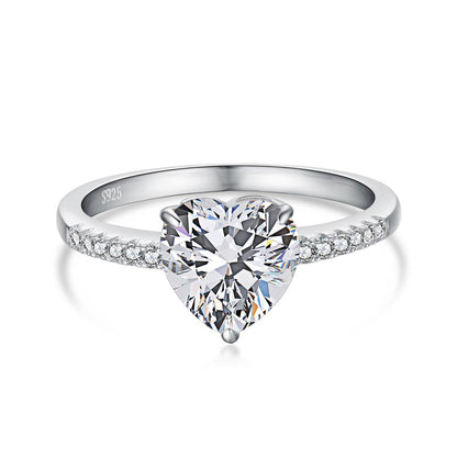 [Tonmkive Jewelry]2.0 Carat Dazzling Lustrous Heart Cut Lover Ring
