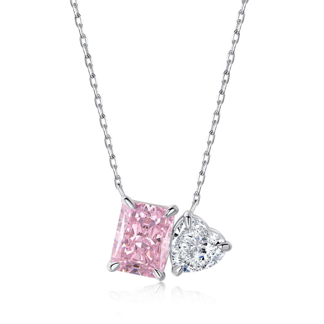 [Tonmkive Jewelry]Dazzling Square & Heart Shape Necklace