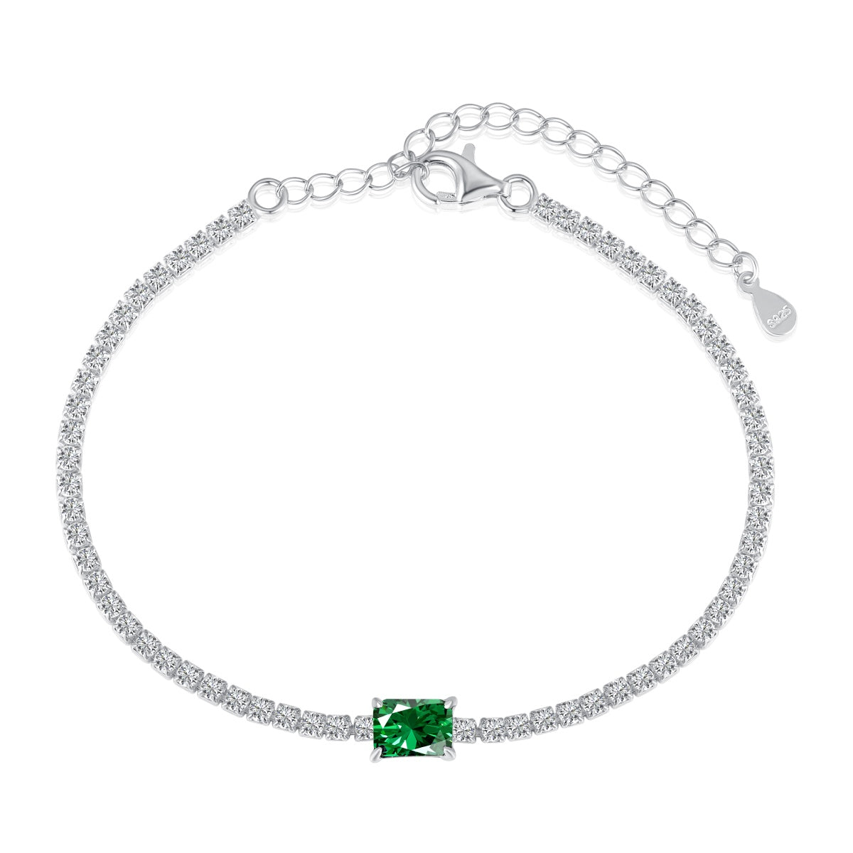 [Tonmkive Jewelry]1.0 Carat Unique Emerald Cut Banquet Bracelet