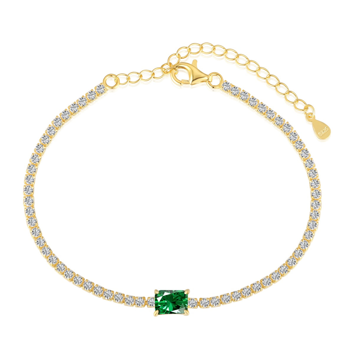 [Tonmkive Jewelry]1.0 Carat Unique Emerald Cut Banquet Bracelet