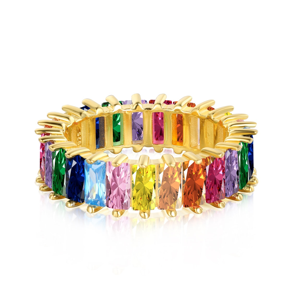 [Tonmkive Jewelry]Unique Colorful Radiant Cut RIng