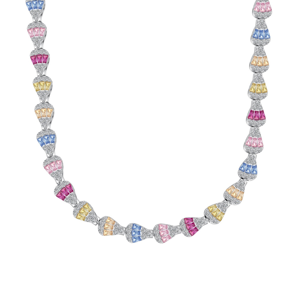 [Tonmkive Jewelry]Radiant Colorful Rainbow Necklace