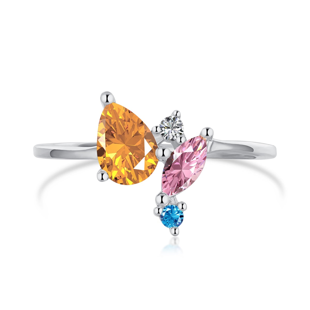 [Tonmkive Jewelry]Radiant Colorful Multi Cut Daily Ring