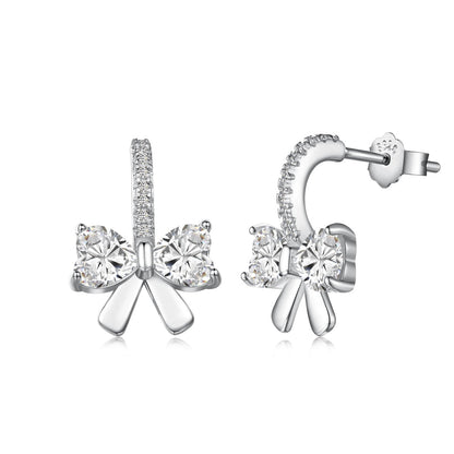 [Tonmkive Jewelry]Exquisite Earrings With Heart-Shaped Bow Design