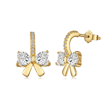 [Tonmkive Jewelry]Exquisite Earrings With Heart-Shaped Bow Design