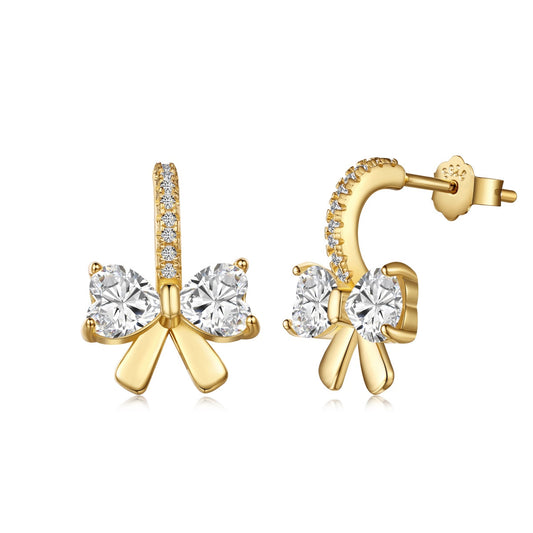 [Tonmkive Jewelry]Exquisite Earrings With Heart-Shaped Bow Design