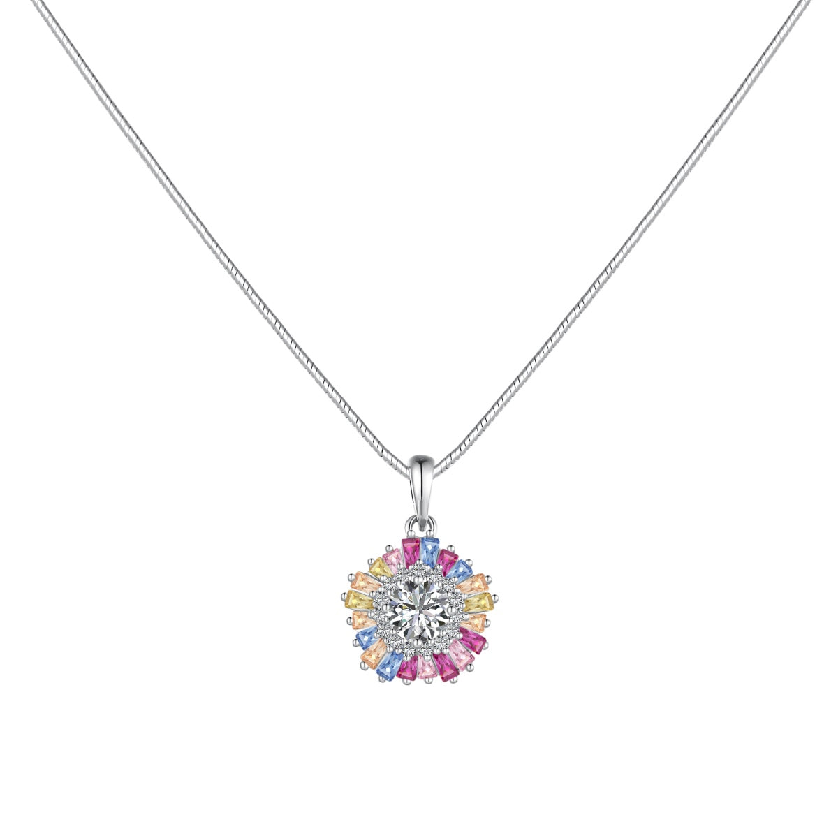 [Tonmkive Jewelry]Charming Flower Colorful Necklace
