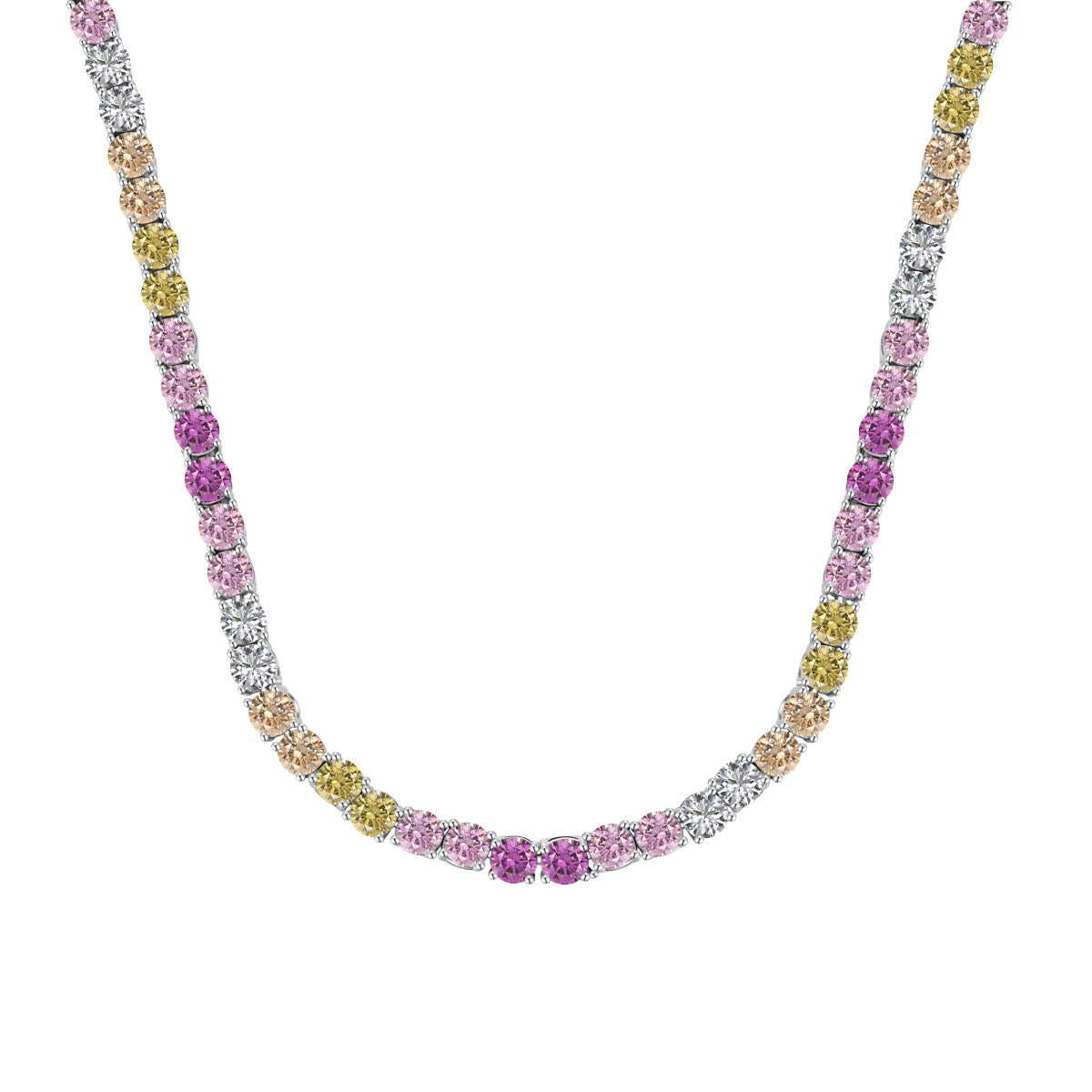 [Tonmkive Jewelry]Delicate Colorful Tennis Necklace