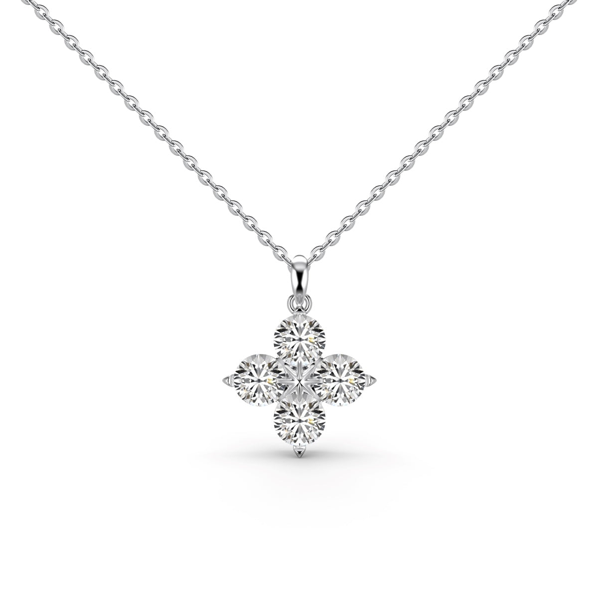 [Tonmkive Jewelry]Four-Leaf Clover And Eight-Pointed Star Necklace