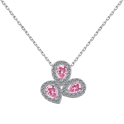 [Tonmkive Jewelry]Elegant Flower Shape Pear Cut Necklace