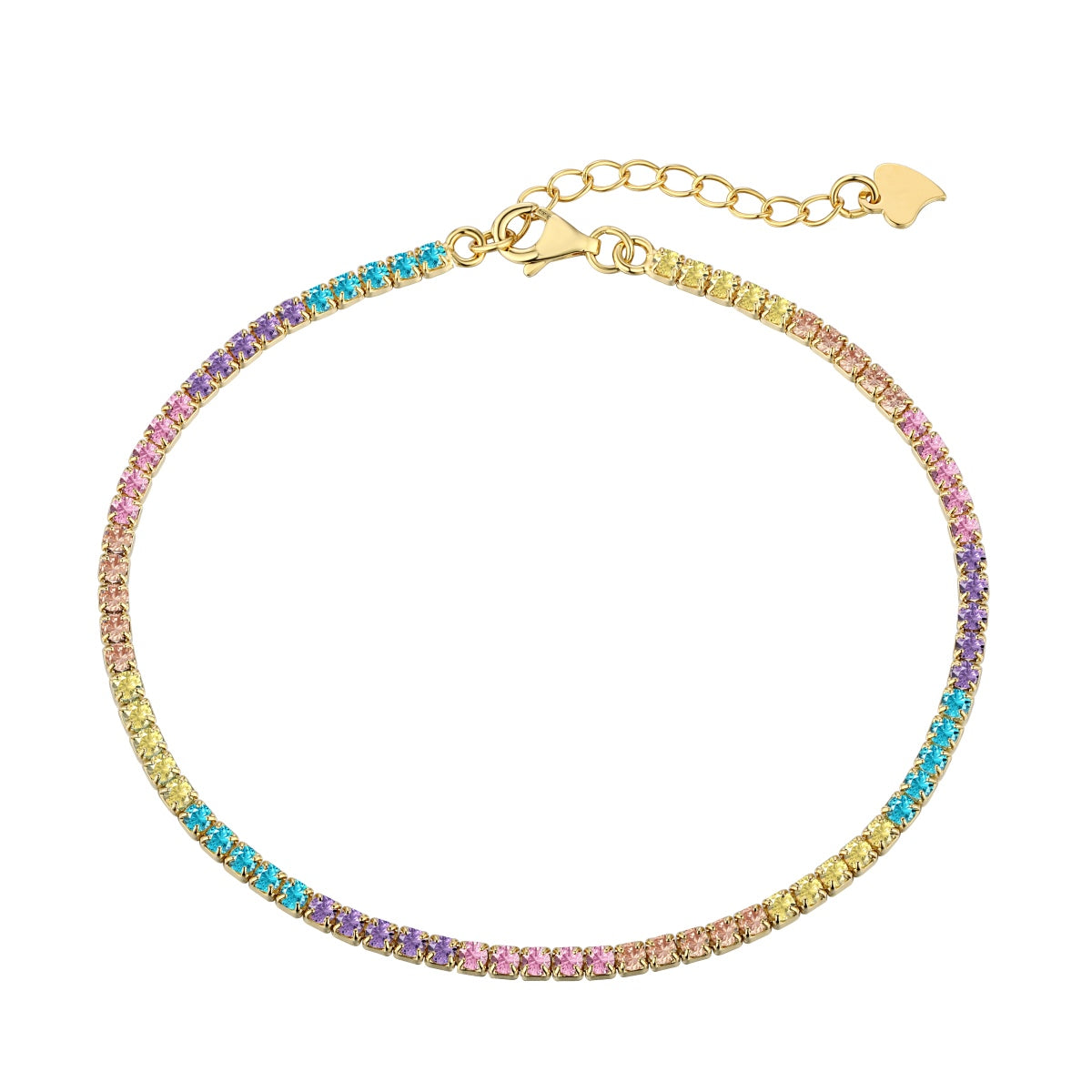 [Tonmkive Jewelry]Dazzling Colorful Round Cut Daily Bracelet
