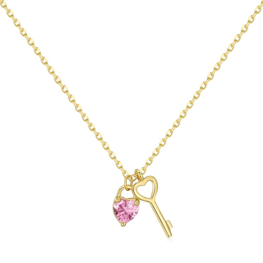 [Tonmkive Jewelry]Unique Heart Shape Key Pendent Necklace