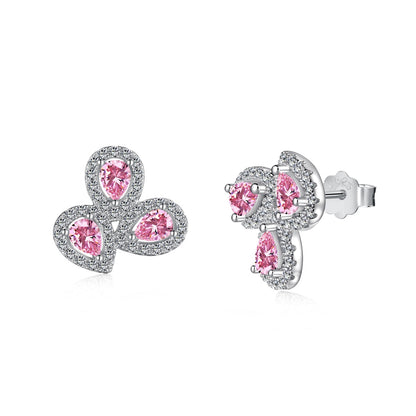 [Tonmkive Jewelry]Ornate Flower Shape Pear Cut Lover Earrings