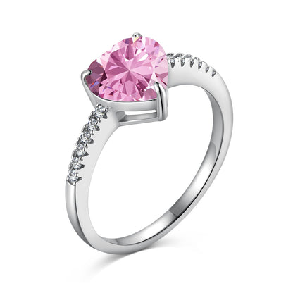 [Tonmkive Jewelry]2.0 Carat Dazzling Lustrous Heart Cut Lover Ring