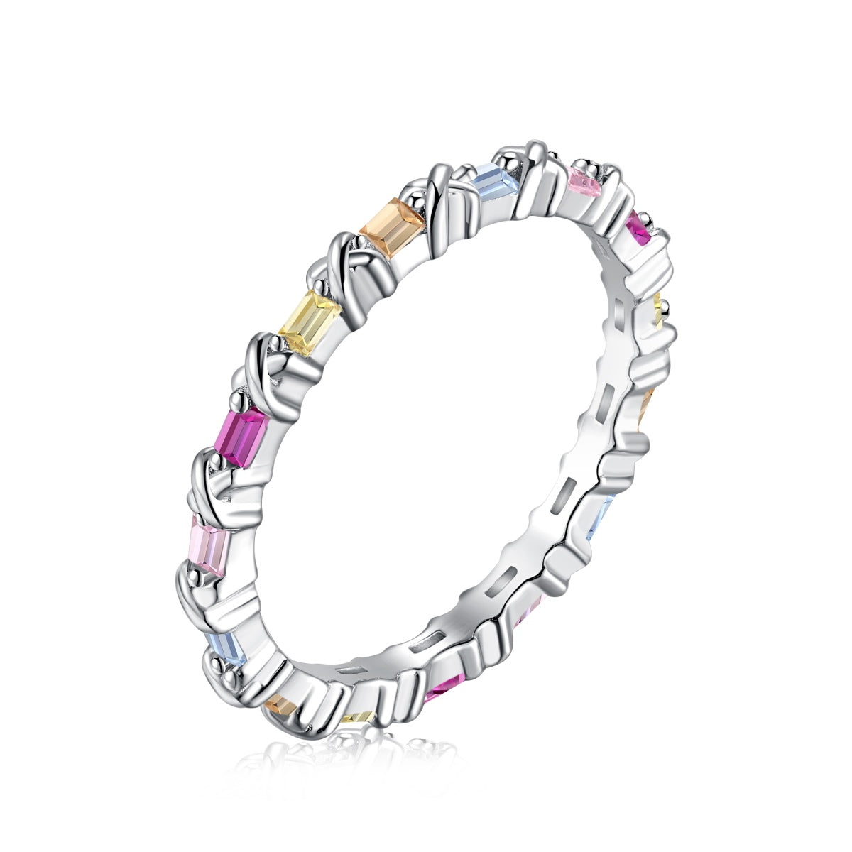 [Tonmkive Jewelry]Charming Colorful Round Cut Daily Ring