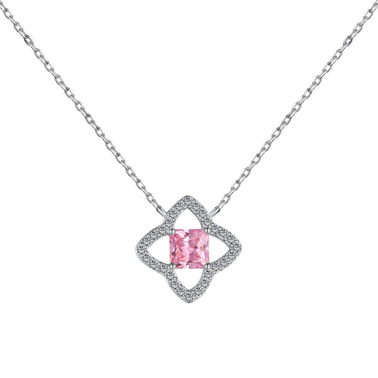 [Tonmkive Jewelry]Exquisite Flower Shape Princess Cut Necklace