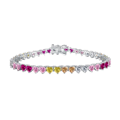[Tonmkive Jewelry]Luxurious Colorful Romantic Heart Shape Lover Bracelet