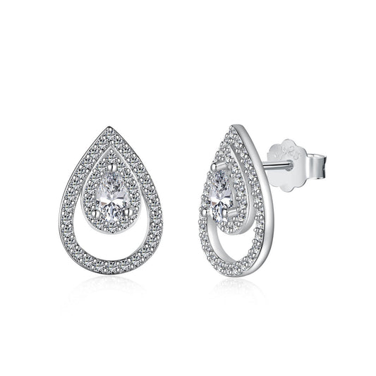 [Tonmkive Jewelry]Sparkling Delicate Water Drop Shape Daily Earrings