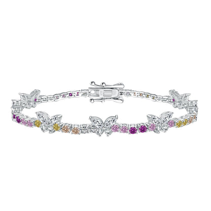 [Tonmkive Jewelry]Ornate Colorful Butterfly Shape Round Cut Daily Bracelet