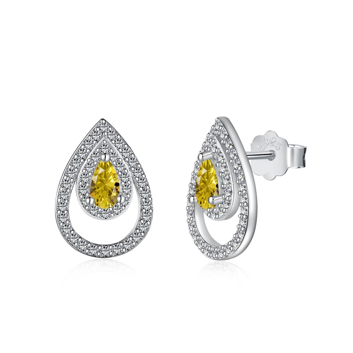 [Tonmkive Jewelry]Sparkling Delicate Water Drop Shape Daily Earrings