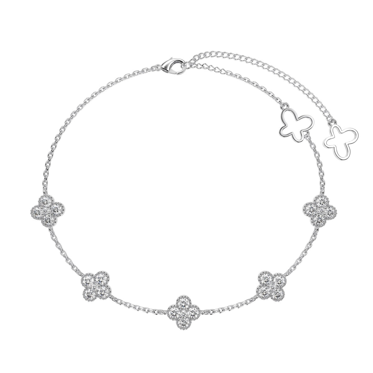 [Tonmkive Jewelry]Four-Leaf Clover Hollow Butterfly Bracelet