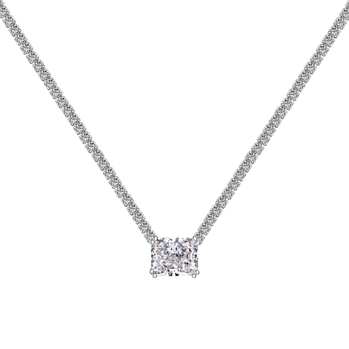 [Tonmkive Jewelry]4.0 Carat Elegant Radiant Cut Necklace