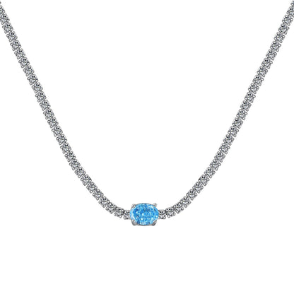 [Tonmkive Jewelry]1.0 Carat Shining Oval Cut Necklace