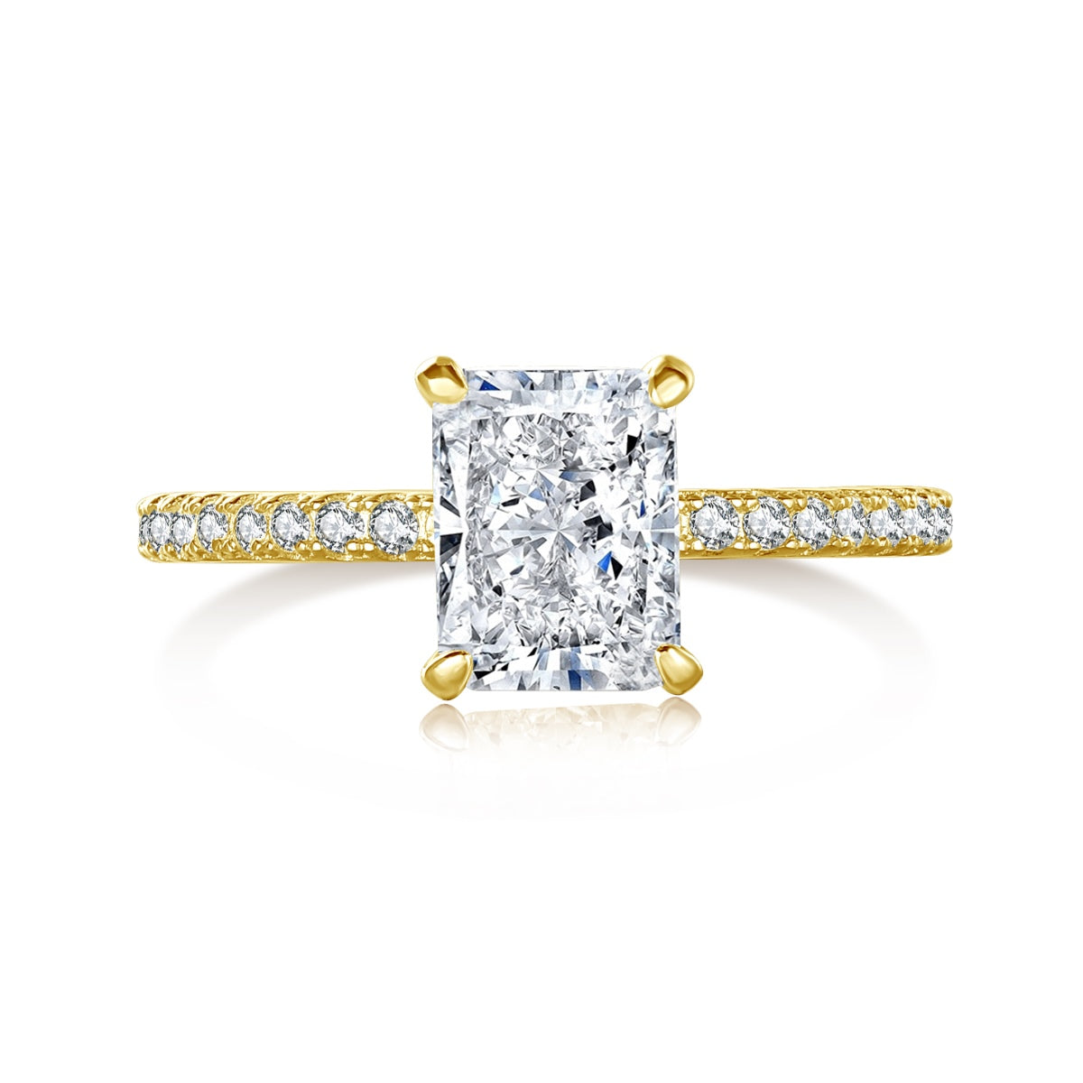 [Tonmkive Jewelry]2.0 Carat Dazzling Sparkling Radiant Cut Party Ring