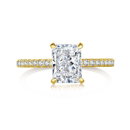 [Tonmkive Jewelry]2.0 Carat Dazzling Sparkling Radiant Cut Party Ring