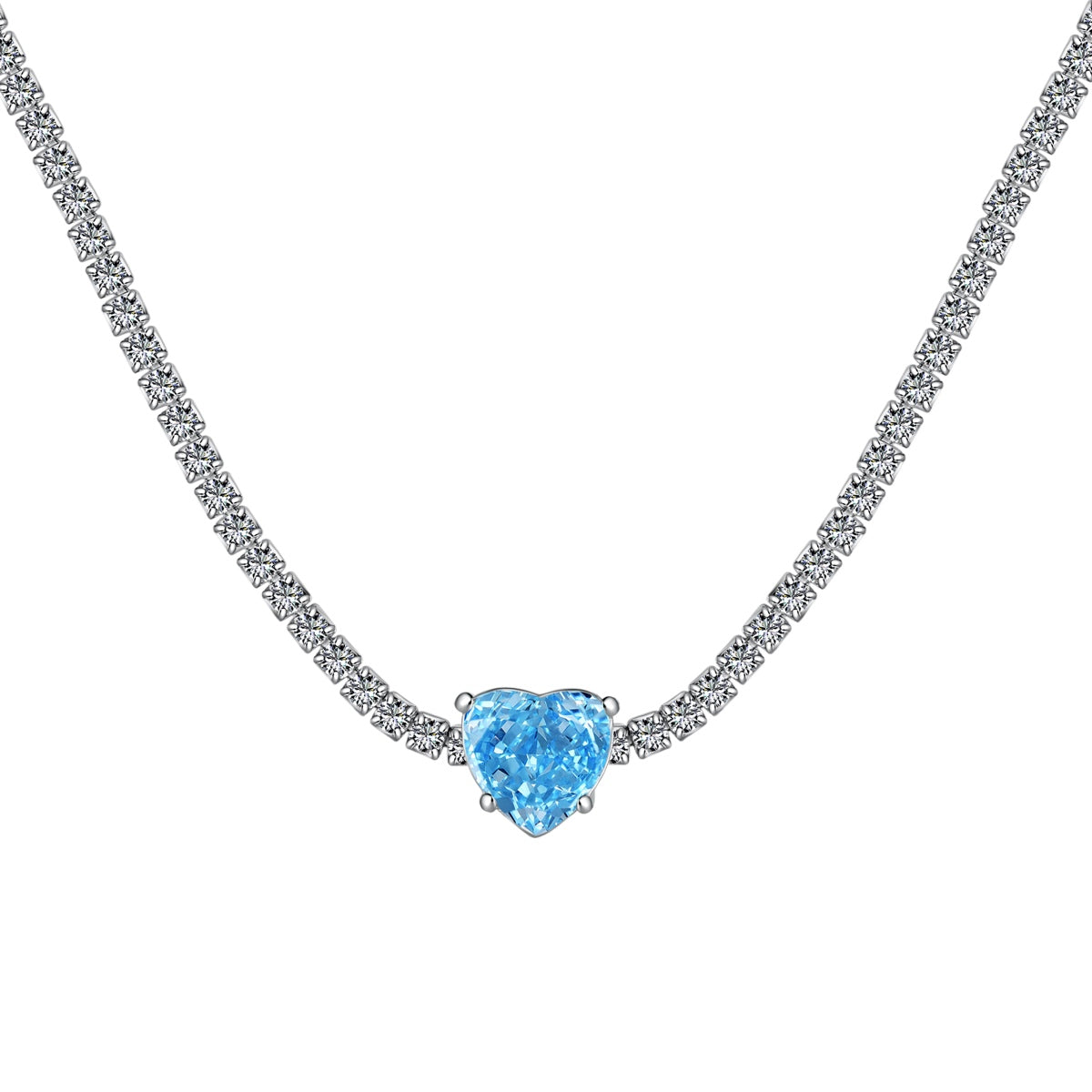 [Tonmkive Jewelry]2.0 Carat Sparkling Tennis Heart Cut Necklace
