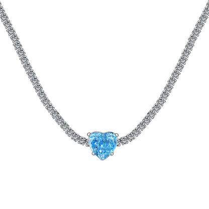 [Tonmkive Jewelry]2.0 Carat Sparkling Tennis Heart Cut Necklace