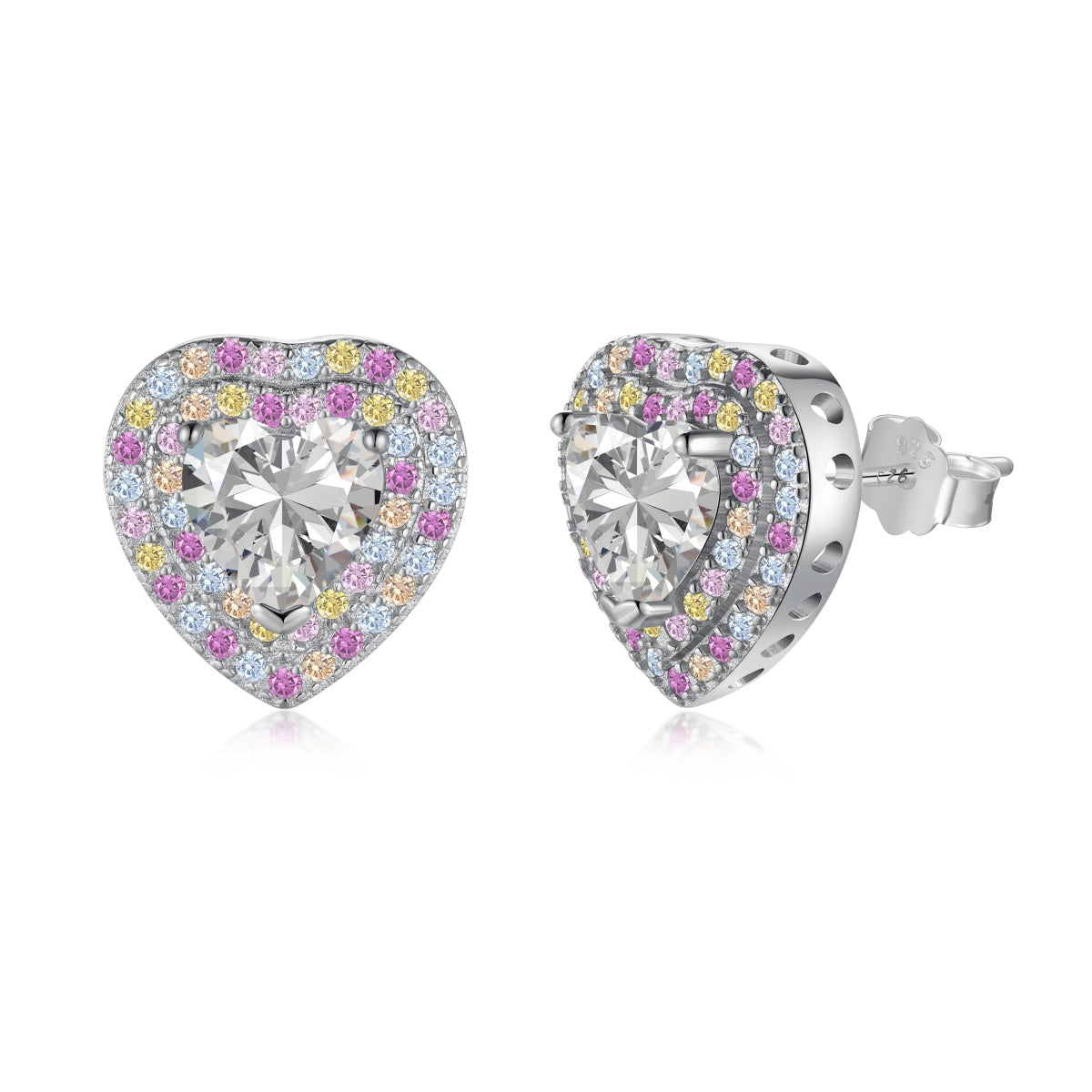 [Tonmkive Jewelry]Dazzling Heart Shape Lover Earrings