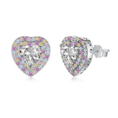 [Tonmkive Jewelry]Dazzling Heart Shape Lover Earrings