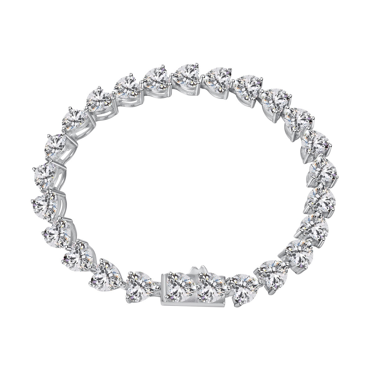 [Tonmkive Jewelry]0.75 Carat Elegant Romantic Heart Shape Lover Bracelet