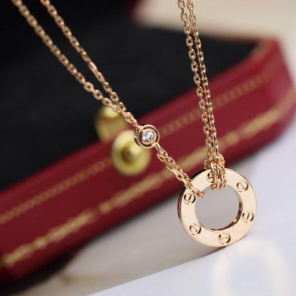 [Liorra]LOVE NECKLACE ADJUSTABLE Liorra GOLD 2 DIAMOND