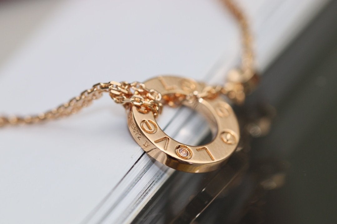 [Liorra]LOVE NECKLACE ADJUSTABLE Liorra GOLD 2 DIAMOND