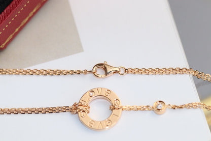 [Liorra]LOVE NECKLACE ADJUSTABLE Liorra GOLD 2 DIAMOND