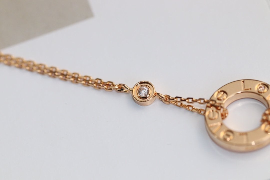 [Liorra]LOVE NECKLACE ADJUSTABLE Liorra GOLD 2 DIAMOND