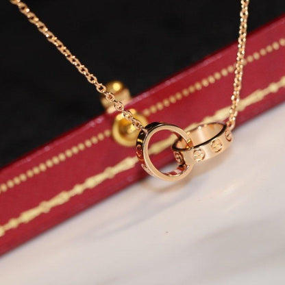 [Liorra]LOVE NECKLACE PINK GOLD AND SILVER